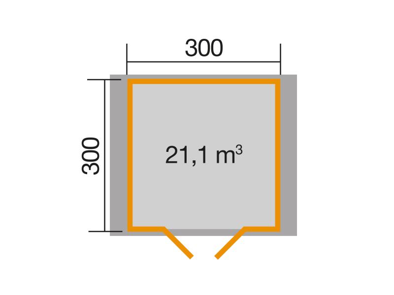 Weka Gartenhaus 112 Gr 6 Vordach 20 cm