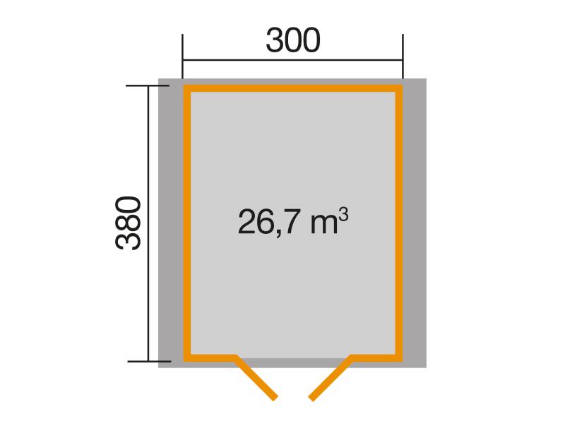 Weka Gartenhaus 112 Gr 7 Vordach 20 cm