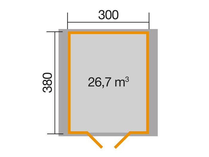 Weka Gartenhaus 112 Gr 7 Vordach 20 cm