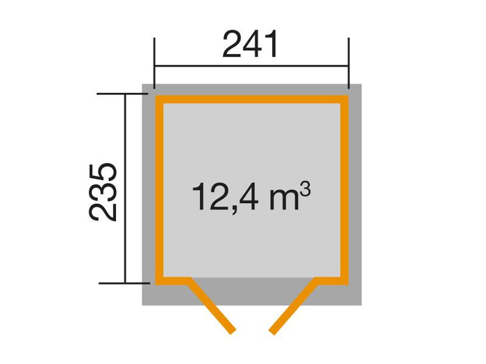 Weka Gartenhaus 122 Gr. 2 grau