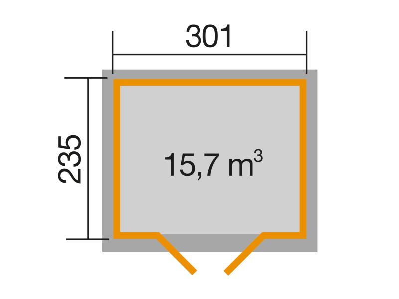 Weka Gartenhaus 122 Gr. 4 grau 28 mm