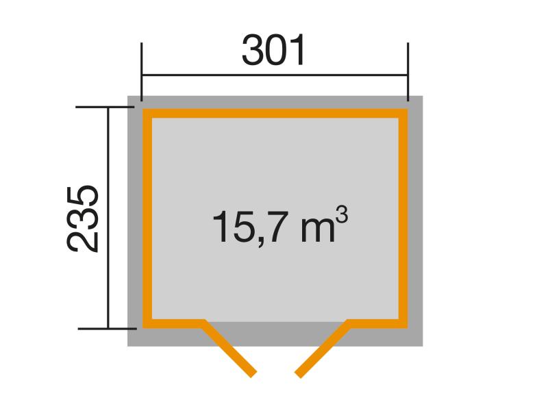 Weka Gartenhaus 122 Gr. 4 in anthrazit mit Fußboden Komplett-Set