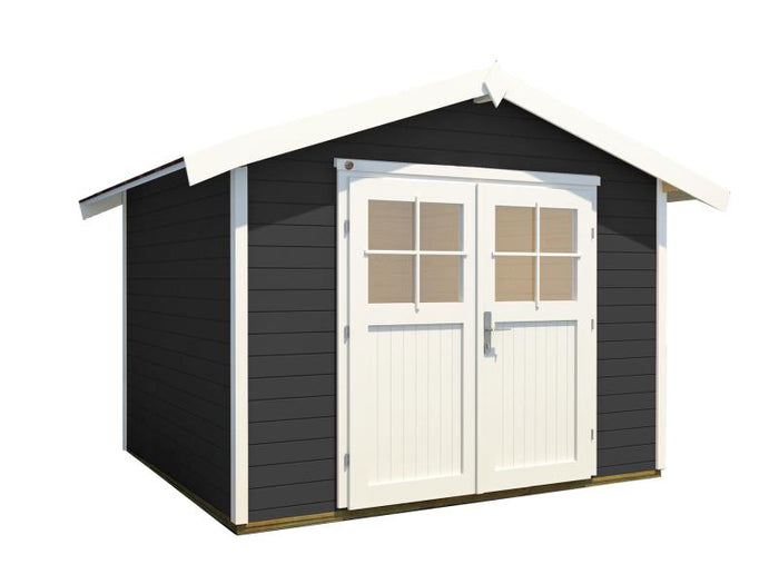 Weka Gartenhaus 122 Gr. 4 in anthrazit mit Fußboden Komplett-Set