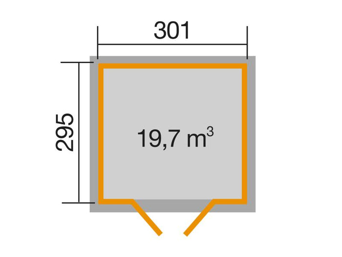 Weka Gartenhaus 122 Gr. 5 in grau 28 mm