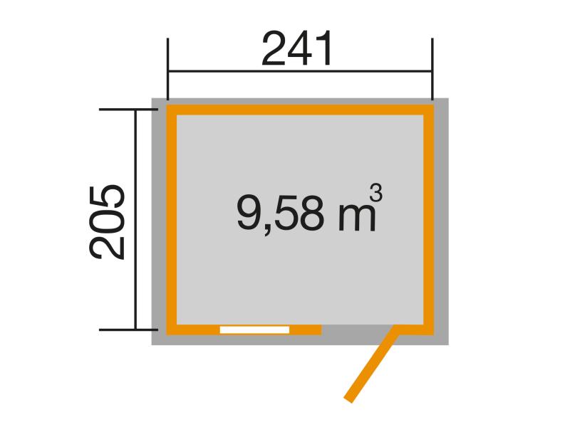 Weka Gartenhaus 123 Gr. 1 grau