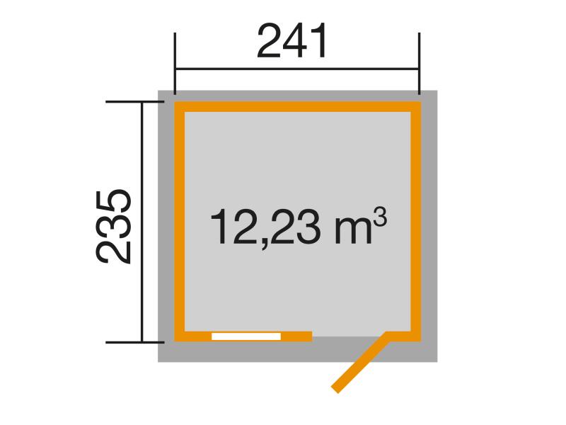 Weka Gartenhaus 123 Gr. 2 grau