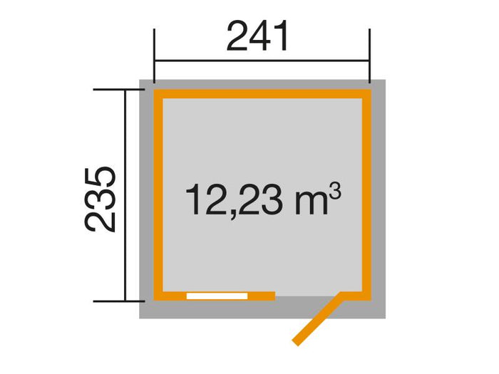 Weka Gartenhaus 123 Gr. 2 grau