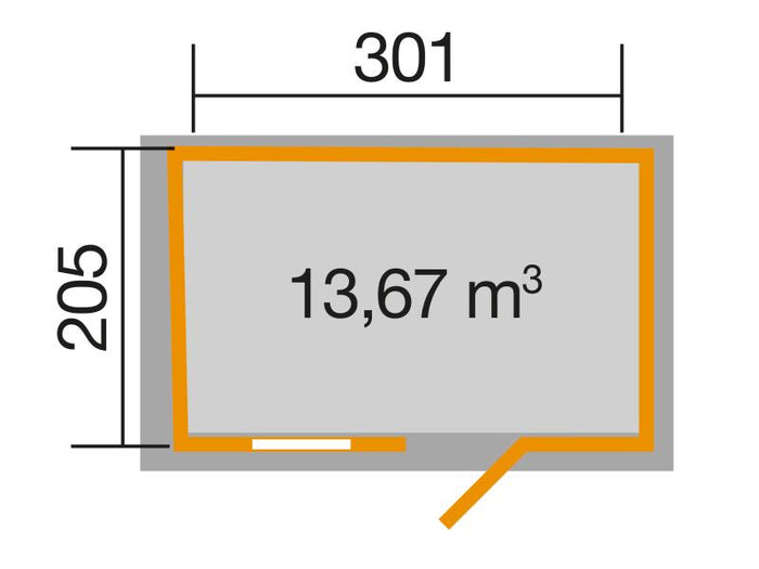 Weka Gartenhaus 123 Gr. 3 schwedenrot