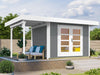 Weka Gartenhaus 126 Gr. 1 in grau mit Anbaudach 150 cm