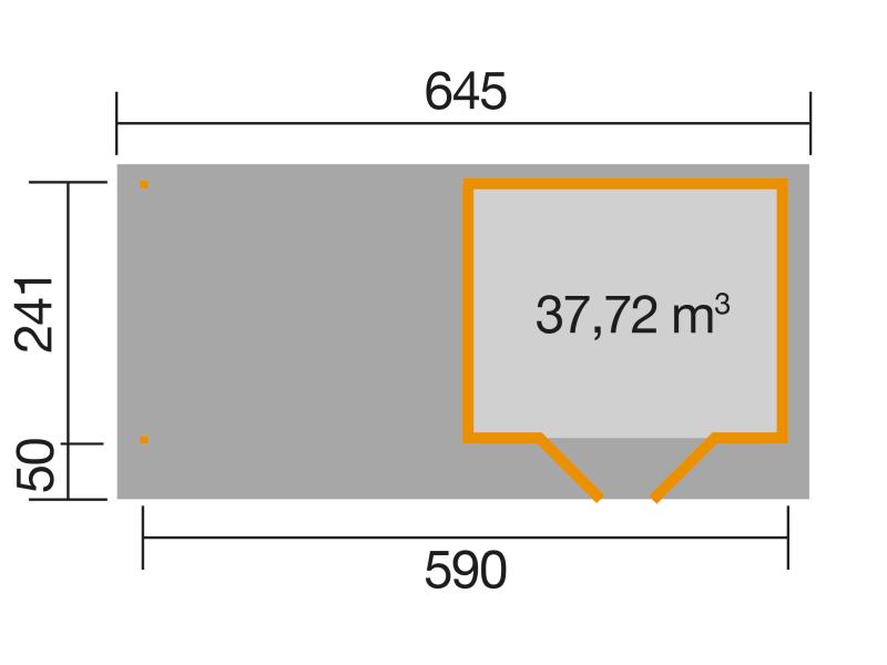 Weka Gartenhaus 126 Gr. 1 in schwedenrot mit Anbaudach 300 cm