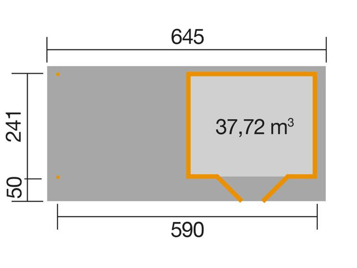 Weka Gartenhaus 126 Gr. 1 in schwedenrot mit Anbaudach 300 cm