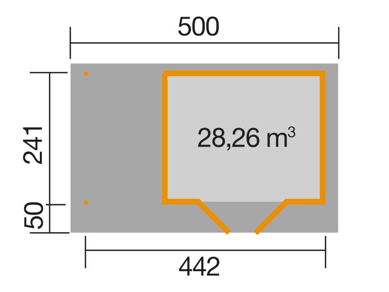 Weka Gartenhaus 126 Gr. 1 mit Anbaudach 150 cm