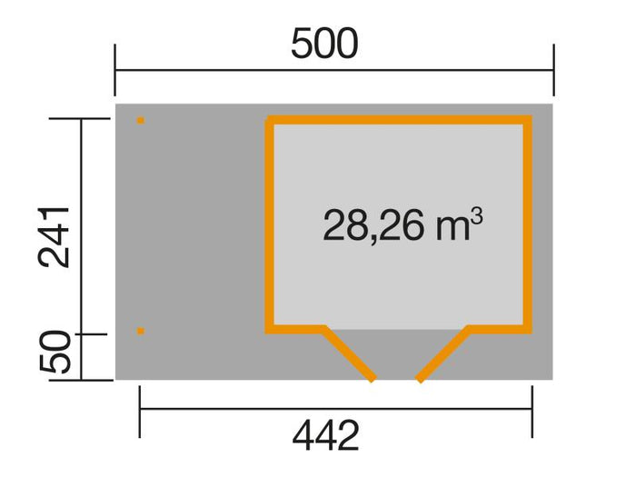 Weka Gartenhaus 126 Gr. 1 mit Anbaudach 150 cm