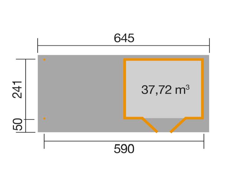 Weka Gartenhaus 126 Gr. 1 mit Anbaudach 300 cm