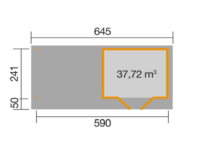 Weka Gartenhaus 126 Gr. 1 mit Anbaudach 300 cm