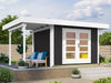Weka Gartenhaus 126 Gr. 2 in anthrazit mit Anbaudach 150 cm
