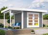 Weka Gartenhaus 126 Gr. 2 in grau mit Anbaudach 150 cm
