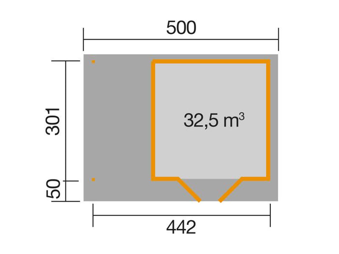 Weka Gartenhaus 126 Gr. 2 in schwedenrot mit Anbaudach 150 cm
