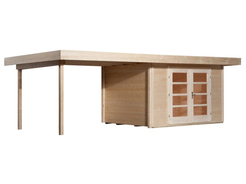 Weka Gartenhaus 126 Plus Gr. 1 mit Anbaudach 300 cm