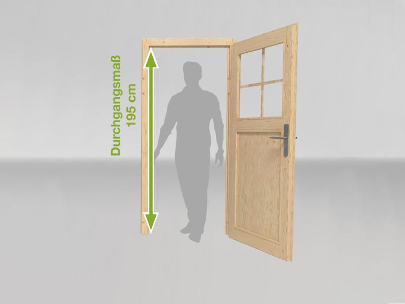 Weka Gartenhaus 126 Plus Gr. 1 mit Anbaudach 300 cm