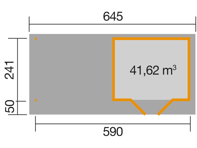 Weka Gartenhaus 126 Plus Gr. 1 mit Anbaudach 300 cm