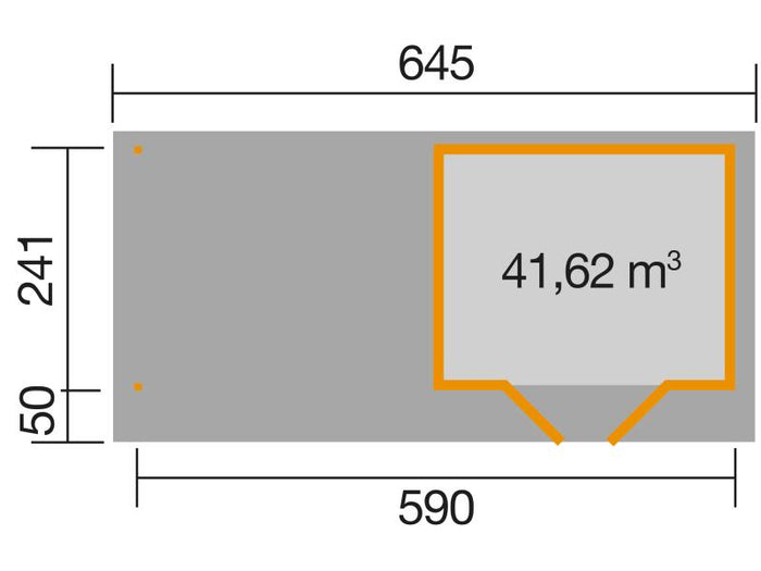 Weka Gartenhaus 126 Plus Gr. 1 mit Anbaudach 300 cm