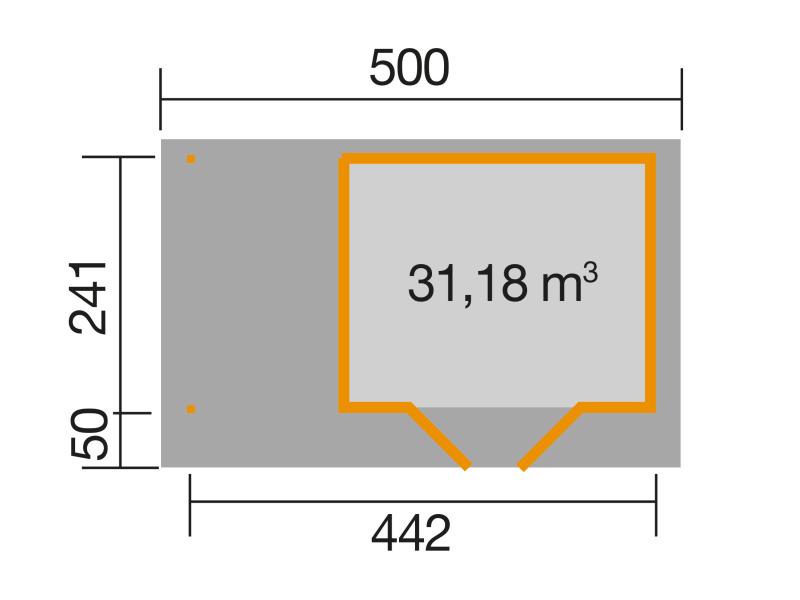 Weka Gartenhaus 126 Plus Gr. 1 mit Anbaudach 150 cm schwedenrot