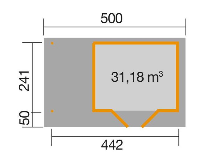 Weka Gartenhaus 126 Plus Gr. 1 mit Anbaudach 150 cm schwedenrot