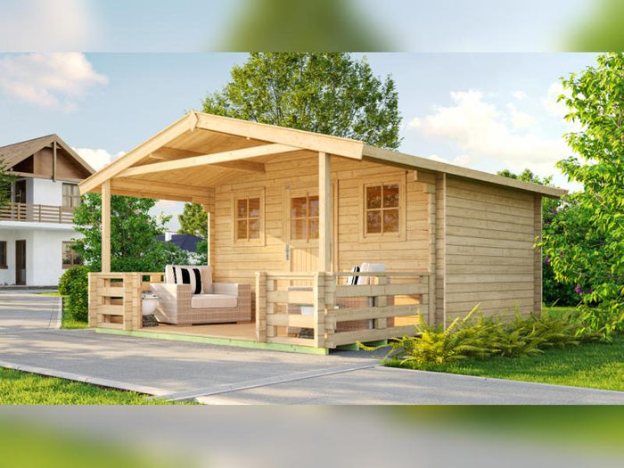 Weka Gartenhaus 135 Gr. 1 mit Vordach und Terrasse