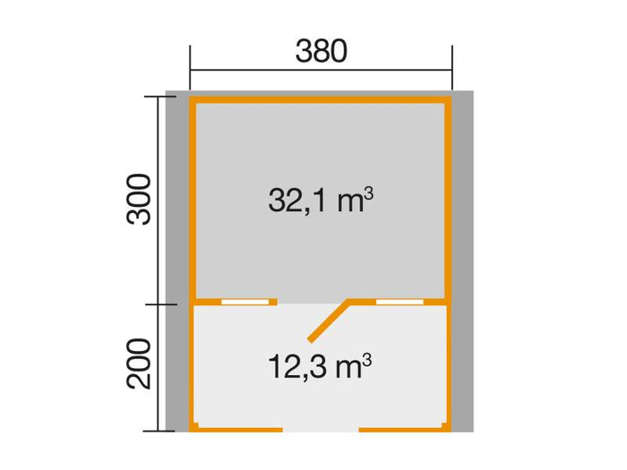 Weka Gartenhaus 135 Gr. 1 mit Vordach und Terrasse