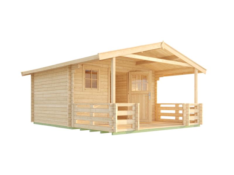 Weka Gartenhaus 135 Gr. 1 mit Vordach und Terrasse