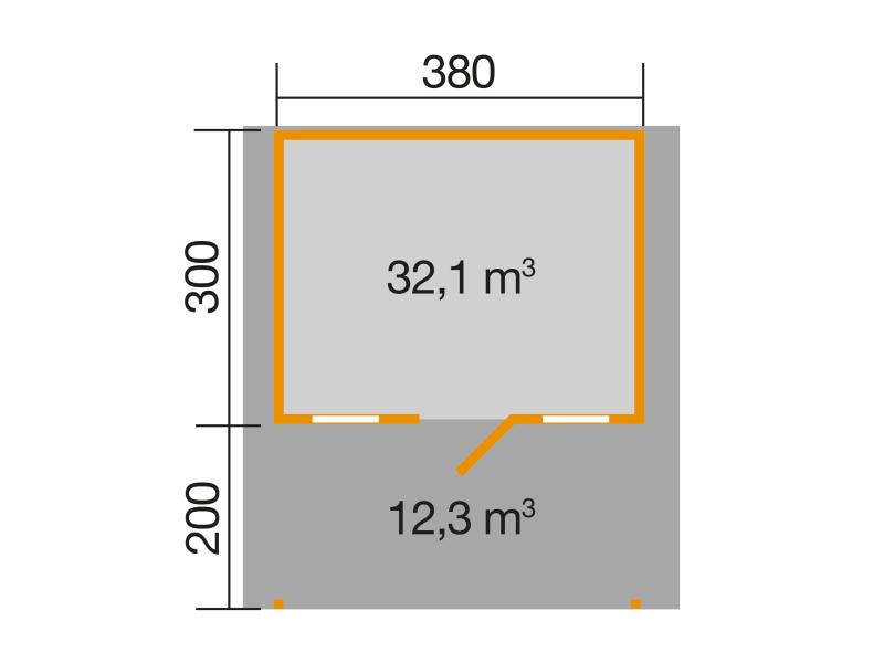 Weka Gartenhaus 135 Gr. 1 Vordach 200 cm