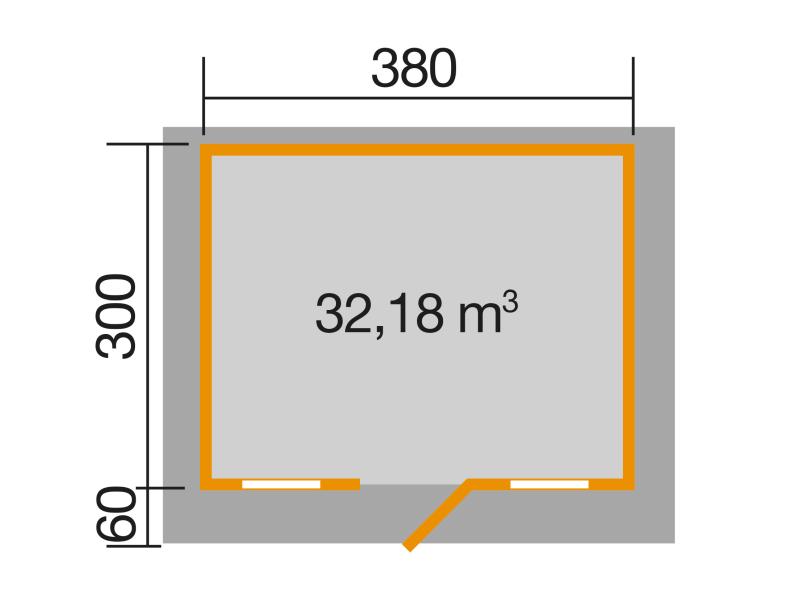 Weka Gartenhaus 135 Gr. 1 Vordach 60 cm
