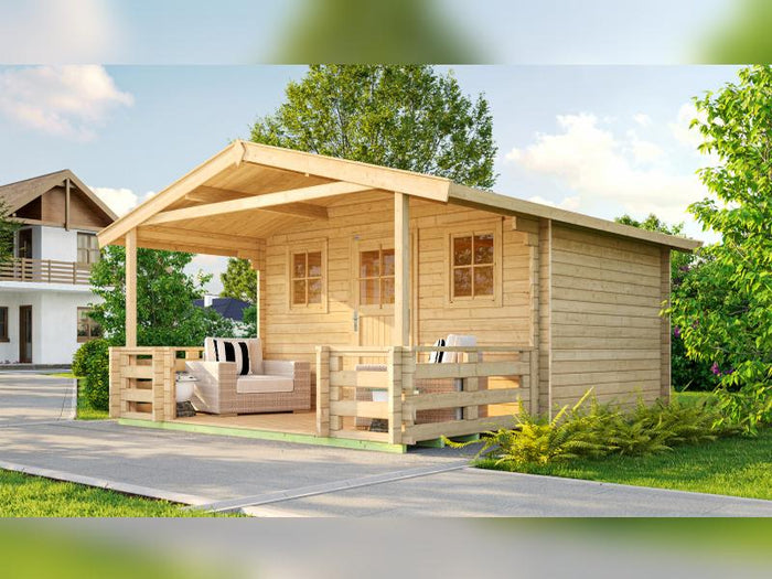 Weka Gartenhaus 135 Gr. 2 mit Vordach und Terrasse