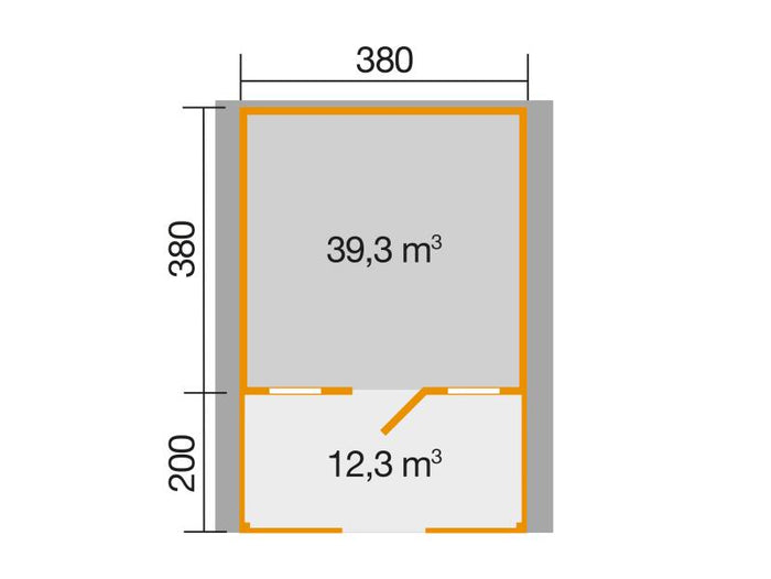 Weka Gartenhaus 135 Gr. 2 mit Vordach und Terrasse