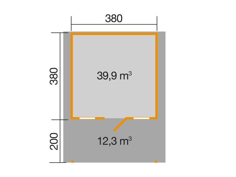 Weka Gartenhaus 135 Gr. 2 Vordach 200 cm