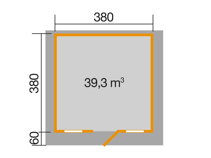 Weka Gartenhaus 135 Gr. 2 Vordach 60 cm
