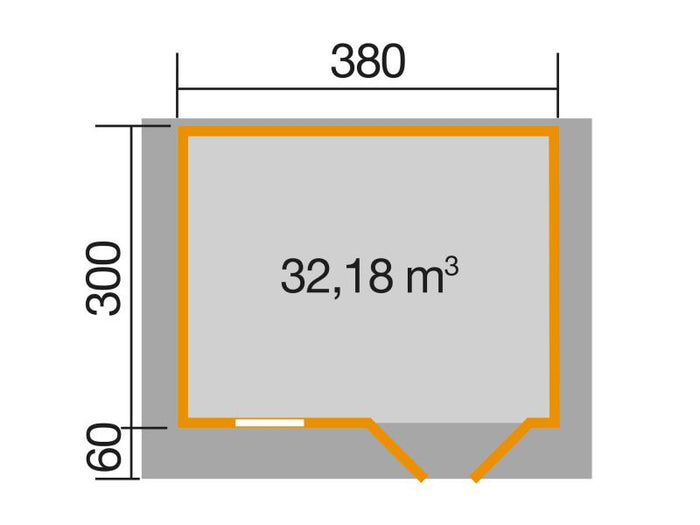 Weka Gartenhaus 136 Gr. 1 Vordach 60 cm