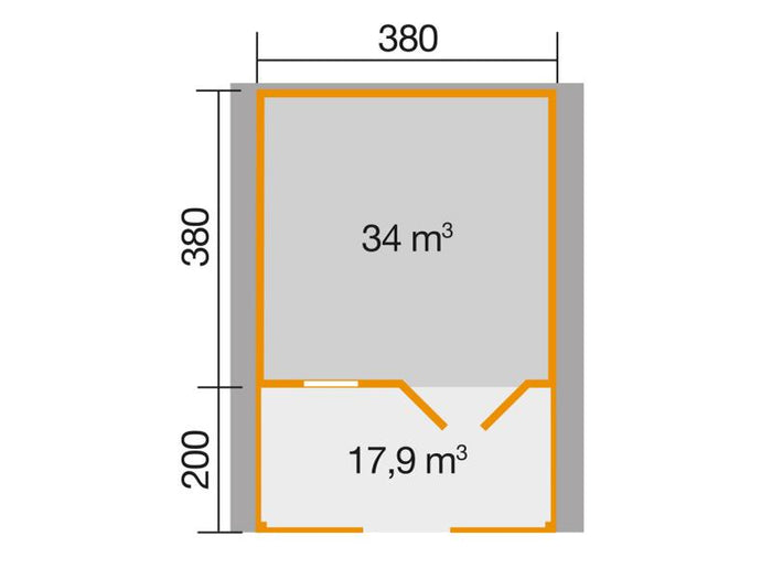 Weka Gartenhaus 136 Gr. 2 mit Vordach und Terrasse