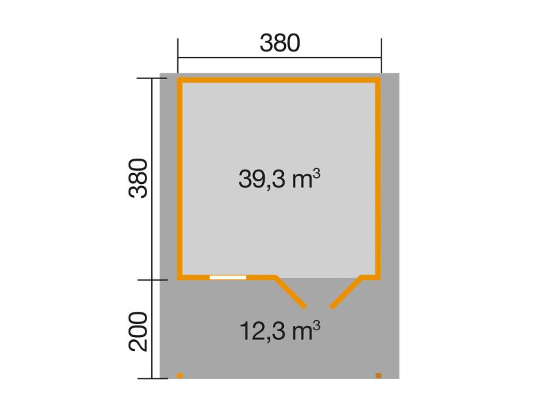 Weka Gartenhaus 136 Gr. 2 Vordach 200 cm