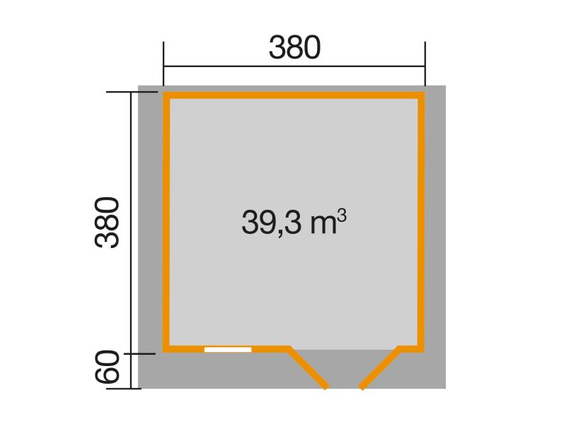 Weka Gartenhaus 136 Gr. 2 Vordach 60 cm