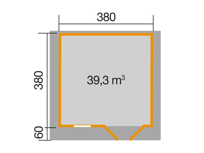 Weka Gartenhaus 136 Gr. 2 Vordach 60 cm
