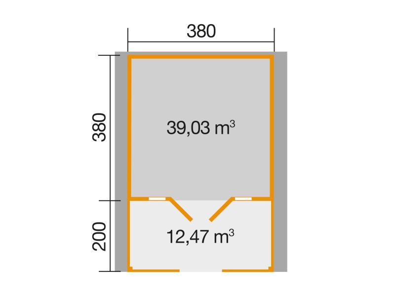 Weka Gartenhaus 137 Gr 2 mit Vordach und Terrasse