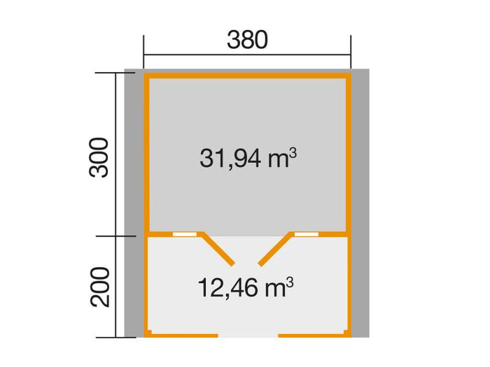 Weka Gartenhaus 137 Gr. 1 mit Vordach und Terrasse