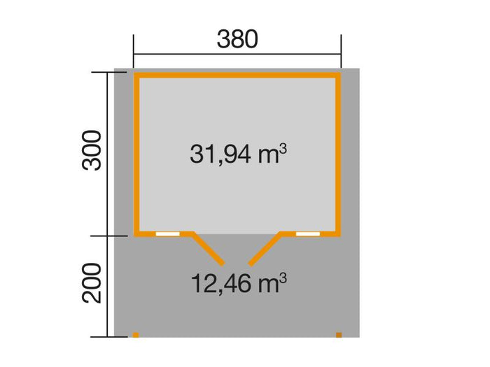 Weka Gartenhaus 137 Gr. 1 Vordach 200 cm