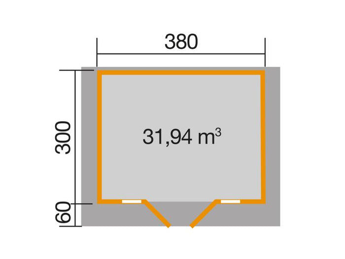 Weka Gartenhaus 137 Gr. 1 Vordach 60 cm