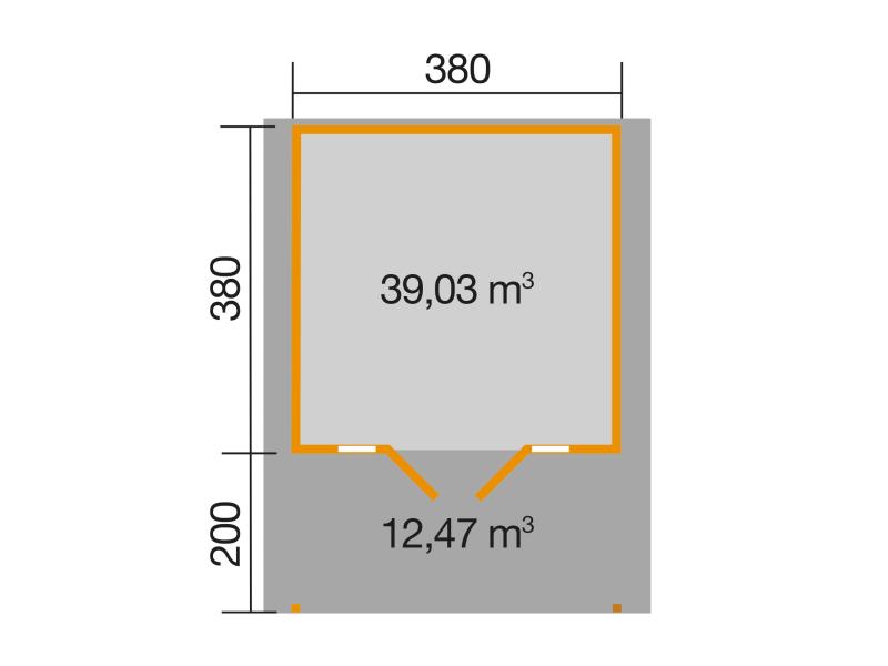 Weka Gartenhaus 137 Gr. 2 Vordach 200 cm