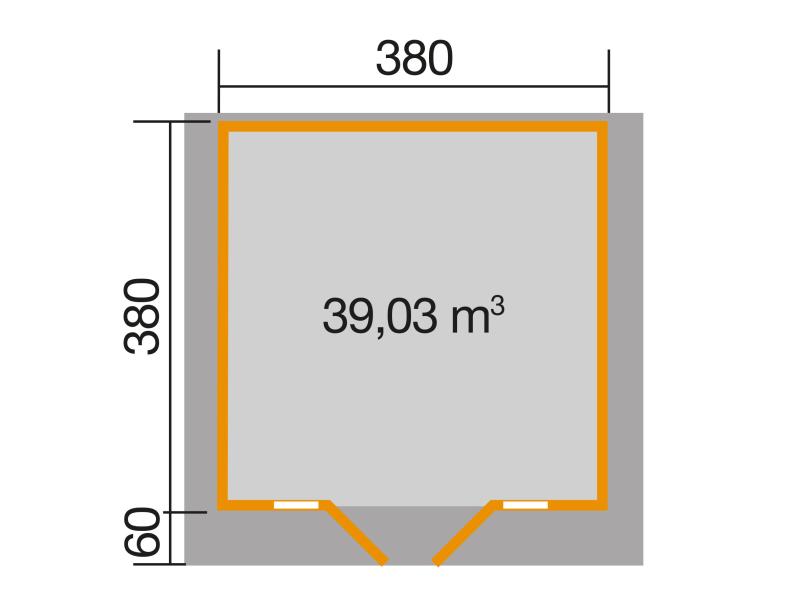 Weka Gartenhaus 137 Gr. 2 Vordach 60 cm