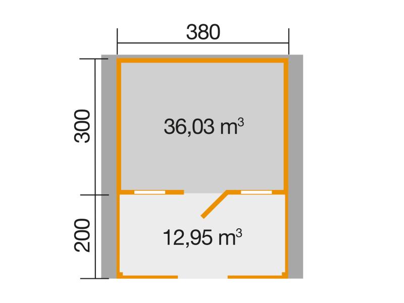 Weka Gartenhaus 138 Gr. 1 mit Vordach und Terrasse