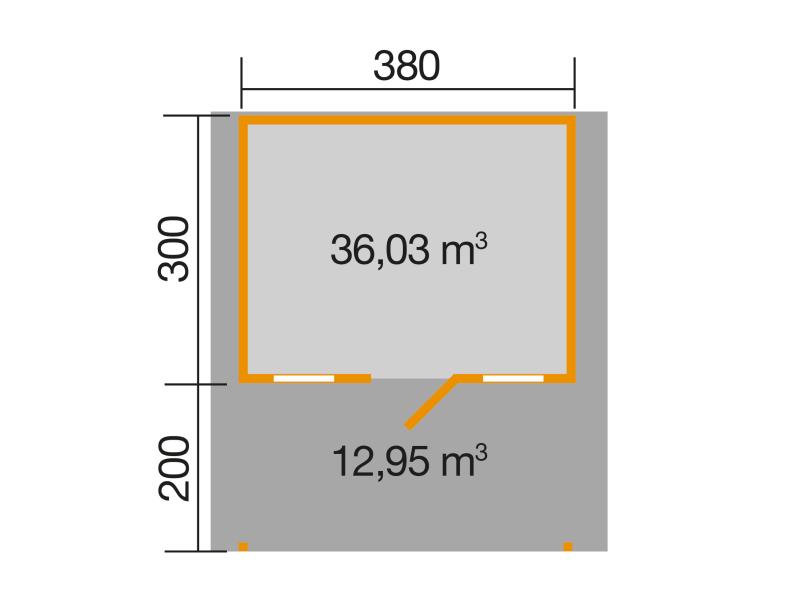 Weka Gartenhaus 138 Gr. 1 Vordach 200 cm